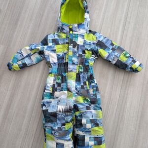 Colorful Patterned Snowsuit with Hood